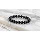 Natural Crystal 8mm Black Tourmaline Bracelet (Black)