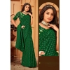 Dropship Women's Printed Brasso Saree With Unstitched Blouse (Green, 5-6 Mtrs)