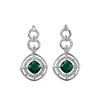 Women's Brass Silver Plated Necklace set (Green)