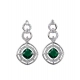Women's Brass Silver Plated Necklace set (Green)