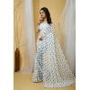 Women's Georgette Printed Saree With Unstitched Blouse 5.5Mtr (White-Grey) Women's Georgette Printed Saree With Unstitched Blouse 5.5Mtr (White-Grey)