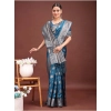 Women's Banarasi Silk Printed Saree With Unstitched Blouse 5.5Mtr (Teal Blue) Women's Banarasi Silk Printed Saree With Unstitched Blouse 5.5Mtr (Teal Blue)