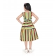 Girl's Pure Cotton Striped Sleeve Less Round Neck Dress (Multicolor)