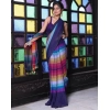 Women's Linen Printed Saree With Unstitched Blouse 5.5Mtr (Navy) Women's Linen Printed Saree With Unstitched Blouse 5.5Mtr (Navy)