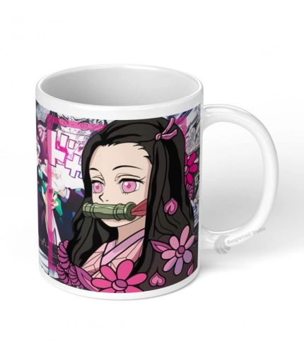 Anime Kamado Nezuko Ceramic Printed Coffee Mug (White)