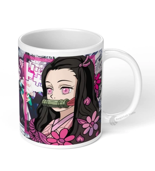Anime Kamado Nezuko Ceramic Printed Coffee Mug (White)