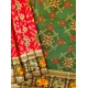 Women's Patola Silk Meena And Zari Woven Saree With Unstitched Blouse 5.5Mtr (Red)