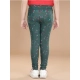 Girl's Cotton Lycra Floral Elasticated Jeggings (Bottle Green) Girl's Cotton Lycra Floral Elasticated Jeggings (Bottle Green)