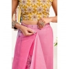 Women's Faux Linen Floral Print Ready to wear Saree With Unstitched Blouse 5.5Mtr (Pink) Women's Faux Linen Floral Print Ready to wear Saree With Unstitched Blouse 5.5Mtr (Pink)