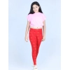 Girl's Cotton Lycra Printed Elasticated Leggings (Red) Girl's Cotton Lycra Printed Elasticated Leggings (Red)