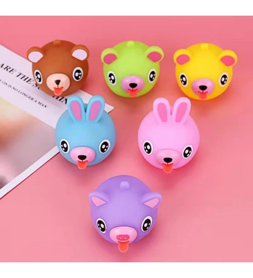 Pack Of 5 Rubber-PVC Animal Faces Squishy Squeeze Stress Balls (Multicolor) Pack Of 5 Rubber-PVC Animal Faces Squishy Squeeze Stress Balls (Multicolor)