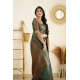 Women's Litchi silk Printed Saree With Unstitched Blouse (Green) Women's Litchi silk Printed Saree With Unstitched Blouse (Green)