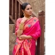 Women's Silk Blend Woven Saree With Unstitched Blouse 5.5 Mtr (Pink) Women's Silk Blend Woven Saree With Unstitched Blouse 5.5 Mtr (Pink)