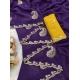 Women's Digital Printed  Georgette Saree With Unstitched Blouse (Purple, 5-6 Mtrs)