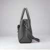 Women's PU Leather Solid Shoulder Zipper Handbag (Grey)