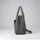 Women's PU Leather Solid Shoulder Zipper Handbag (Grey)