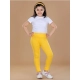 Girl's Cotton Lycra Solid Elasticated Leggings (Yellow) Girl's Cotton Lycra Solid Elasticated Leggings (Yellow)