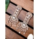 Women's Brass Silver Plated Drop Earrings (White) Women's Brass Silver Plated Drop Earrings (White)