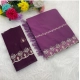 Women's Georgette Embroidered Saree With Unstitched Blouse 5.5Mtr (Purple)