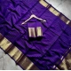 Women's Banarasi Silk Printed Saree With Unstitched Blouse 5.5Mtr (Purple)