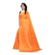 Women's Satin Printed Saree With Unstitched Blouse 5.5Mtr (Mustard)