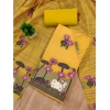 Women's Banarasi Silk Printed Unstitched Salwar Suit Material With Dupatta (Yellow, 3Mtrs) Women's Banarasi Silk Printed Unstitched Salwar Suit Material With Dupatta (Yellow, 3Mtrs)