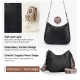 Women's PU Leather Zipper Sling Bag (Black)