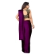 Women's Satin Printed Saree With Unstitched Blouse 5.5Mtr (Wine)