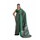 Women's Satin Crepe Printed Saree With Unstitched Blouse 5.5Mtr (Green)