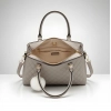 Women's PU Leather Solid Shoulder Zipper Handbag (Grey)