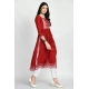 Women's Casual Rayon 3-4th Sleeves Kurti (Maroon)