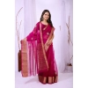 Women's Organza jacquard Embellished Saree With Unstitched Blouse 5.5Mtr (Pink) Women's Organza jacquard Embellished Saree With Unstitched Blouse 5.5Mtr (Pink)