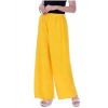 Dropship Women's Casual Rayon Solid Ankle Length Palazzo (Yellow , Free Size)