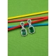 Women's Brass Silver Plated Drop Earrings (Green)