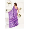 Women's Faux Linen Floral Print Ready to wear Saree With Unstitched Blouse 5.5Mtr (Purple) Women's Faux Linen Floral Print Ready to wear Saree With Unstitched Blouse 5.5Mtr (Purple)