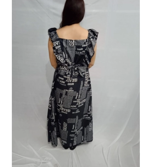 Women's Casual Crepe Sleeveless Dress (Black) Women's Casual Crepe Sleeveless Dress (Black)