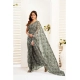 Women's Linen Cotton Printed Ready To Wear With Pocket Saree With Unstitched Blouse 5.5 Mtr (Grey)