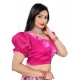 Women's Jimmy Solid Designer Neck Elastic Sleeve Readymade Blouse (Pink 38 , Alterable up to 42)-PID65832 Women's Jimmy Solid Designer Neck Elastic Sleeve Readymade Blouse (Pink 38 , Alterable up to 42)-PID65832