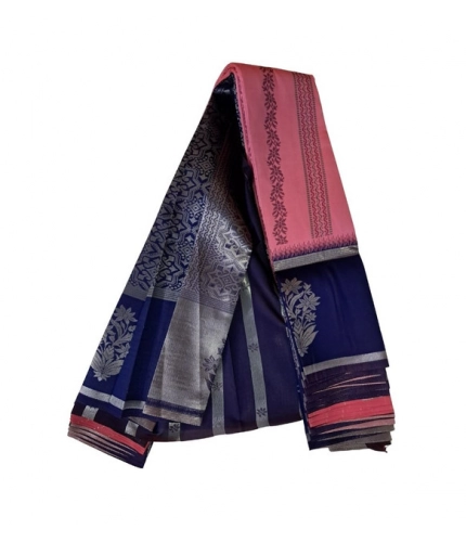 Women's Soft Silk Wooven Saree With Unstitched Blouse 5.5Mtr (Pink)