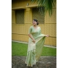 Women's Faux_Banarasi Lining Pattern Saree With Unstitched Blouse 5.5Mtr (Light_Green)