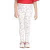 Girl's Cotton Lycra Floral Elasticated Jeggings (White-Green) Girl's Cotton Lycra Floral Elasticated Jeggings (White-Green)