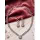 Women's Brass Silver Plated Necklace set (Pink) Women's Brass Silver Plated Necklace set (Pink)