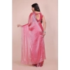 Dropship Women's Jimmy choo Embellished Bollywood Saree With Unstitched Blouse 5.5Mtr (Pink)