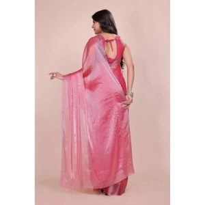 Generic Women's Jimmy choo Embellished Bollywood Saree With Unstitched Blouse 5.5Mtr (Pink)