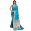 Women's Faux_Banarasi_Silk Woven Saree With Unstitched Blouse 5.5Mtr (Turquoise) Women's Faux_Banarasi_Silk Woven Saree With Unstitched Blouse 5.5Mtr (Turquoise)