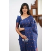 Women's Soft Lichi Silk Printed Saree With Unstitched Blouse 5.5Mtr (Blue) Women's Soft Lichi Silk Printed Saree With Unstitched Blouse 5.5Mtr (Blue)