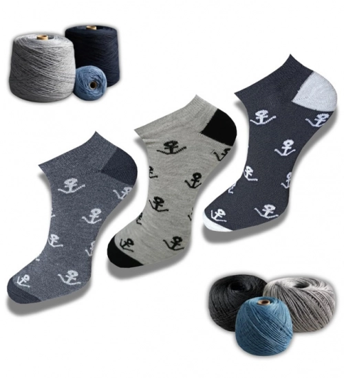 3_Pair Set Unisex Casual Cotton Printed Low Cut Socks (Multicolor)