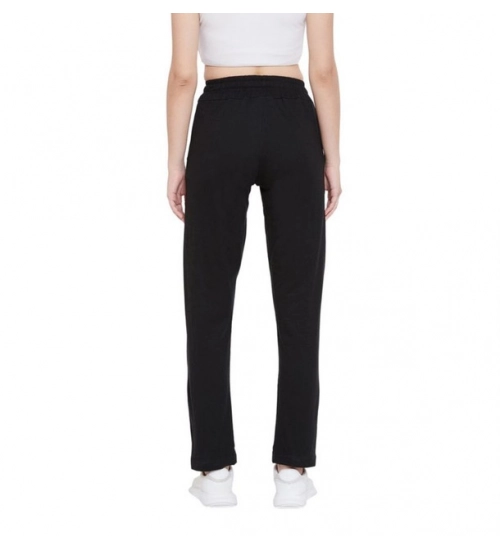 Women's Cotton Solid Elasticated Track Pants (Black) Women's Cotton Solid Elasticated Track Pants (Black)