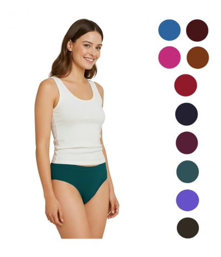 Pack of_12 Women's Cotton Solid Hipster Panty (Multicolor)