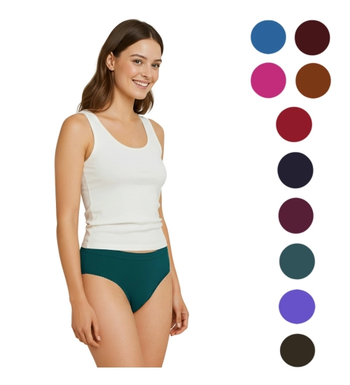 Pack of_12 Women's Cotton Solid Hipster Panty (Multicolor)